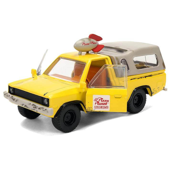 Pizza Planet Truck Yellow (Weathered) with Beige Camper "Toy Story" (1995) Movie "Hollywood Rides" Series 1/32 Diecast Model Car by Jada image 2