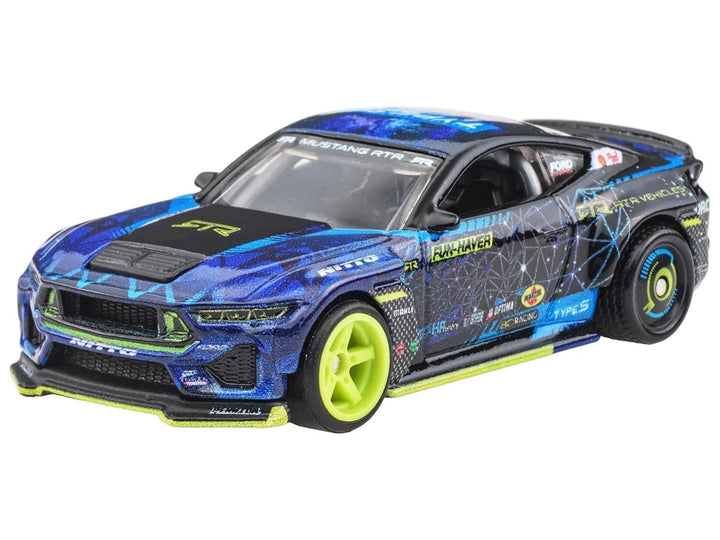 2024 Ford Mustang RTR Spec 5-FD Dark Blue with Graphics "Circuit Legends" Series Diecast Model Car by Hot Wheels image 2