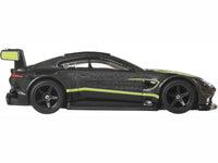 Aston Martin Vantage GTE Dark Gray Metallic with Lime Green Stripes "Euro Speed" Series Diecast Model Car by Hot Wheels image 2