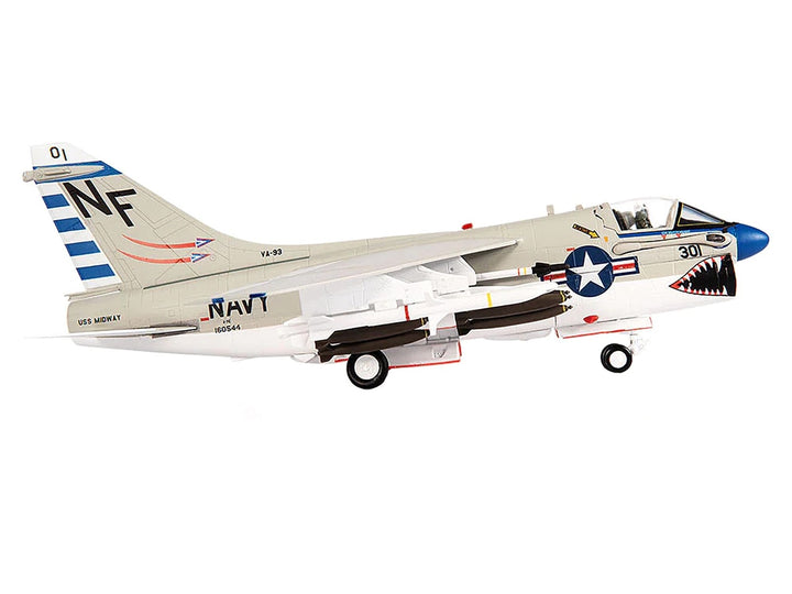 Vought A-7E Corsair II Attack Aircraft "VA-93 Blue Blazers USS Midway" (1979) United States Navy 1/72 Diecast Model by JC Wings image 2
