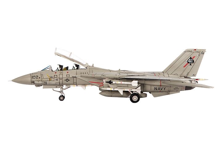 Grumman F-14A Tomcat Fighter Aircraft "VF-41 Black Aces USS Nimitz Gulf of Sidra" (1981) United States Navy 1/72 Diecast Model by JC Wings image 2