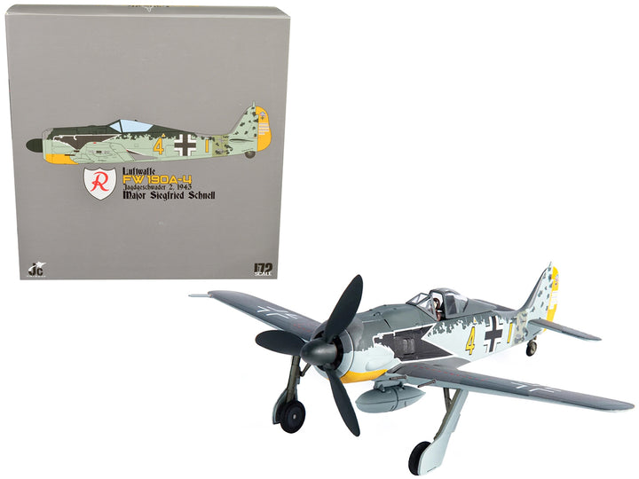Focke-Wulf FW 190A-4 Fighter Aircraft "Major Siegfried Schnell Luftwaffe JG2 France" (1943) 1/72 Diecast Model by JC Wings image 2