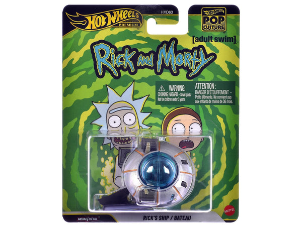 Rick's Ship Silver "Rick and Morty" (2013-Current) TV Series "Pop Culture" Series Diecast Model Car by Hot Wheels