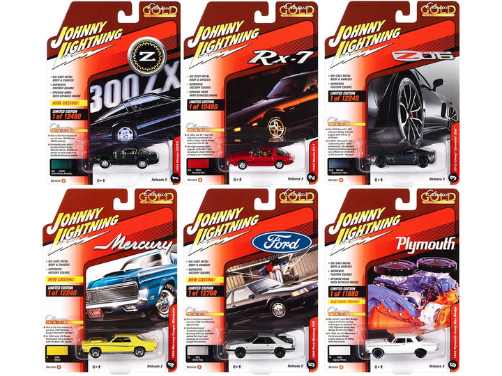 "Classic Gold Collection" 2022 Set B of 6 Cars Release 2 1/64 Diecast Model Cars by Johnny Lightning image 2