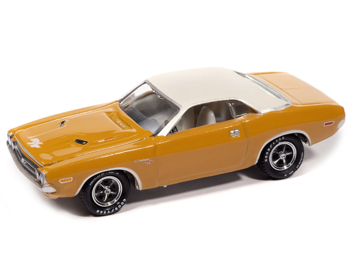 1971 Dodge Challenger R/T Butterscotch with White Top and Interior "Classic Gold Collection" 1/64 Diecast Model Car by Johnny Lightning image 2