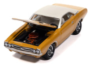 1971 Dodge Challenger R/T Butterscotch with White Top and Interior "Classic Gold Collection" 1/64 Diecast Model Car by Johnny Lightning image 3