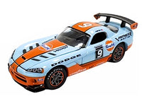 Johnny Lightning 2008 Dodge Viper SRT10 #9 in light-blue and orange Gulf livery.