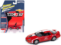 Johnny Lightning 2002 Chevrolet Nickey Camaro ZL1 Bright Rally Red white stripes 1:64 JLMC034-JLSP382A, product image 1