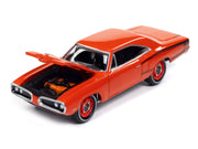 1970 Dodge Coronet Super Bee "Mr. Norm's" Hemi Orange with Black Stripes "Muscle Cars USA" Series 1/64 Diecast Model Car by Johnny Lightning image 3