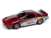 Johnny Lightning 1987 Firebird GTA King of the Jungle in red and silver.