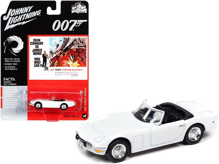 Johnny Lightning 1967 Toyota 2000GT convertible in white, You Only Live Twice Pop Culture release.