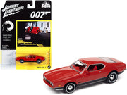 1971 Ford Mustang Mach 1 Bright Red with Black Bottom (James Bond 007) "Diamonds Are Forever" (1971) Movie "Pop Culture" Series 1/64 Diecast Model Car by Johnny Lightning