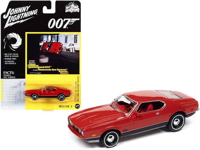 Johnny Lightning 1971 Mustang Mach 1 in Bright Red, Diamonds Are Forever release.
