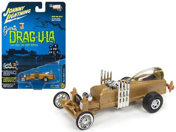 Example eligible model: Barris Dragula Hobby Exclusive — Johnny Lightning 1:64. Monthly model selection varies.