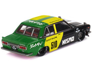 Datsun Street 510 "Racing V2" Black and Green with Yellow Accents (Designed by Jun Imai) "Kaido House" Special 1/64 Diecast Model Car by Mini GT image 3