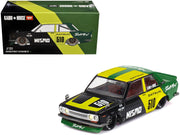 Datsun Street 510 "Racing V2" Black and Green with Yellow Accents (Designed by Jun Imai) "Kaido House" Special 1/64 Diecast Model Car by Mini GT image 4