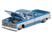 Chevrolet Silverado Dually Pickup Truck "Vintage Spec V1" Light Blue Metallic with White Sides and Interior (Designed by Jun Imai) "Kaido House" Special 1/64 Diecast Model Car by Mini GT image 2