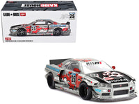 Kaido House x MINI GT 1:64 Nissan Skyline GT-R R34 Kaido Star Racing V1 #25 in gray with black hood.