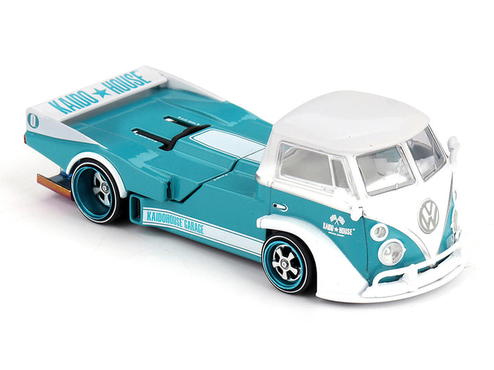 Volkswagen T1 "Kaido Works V1" Truck Turquoise with White Top and Stripes (Designed by Jun Imai) "Kaido House" Special 1/64 Diecast Model Car by Mini GT image 2