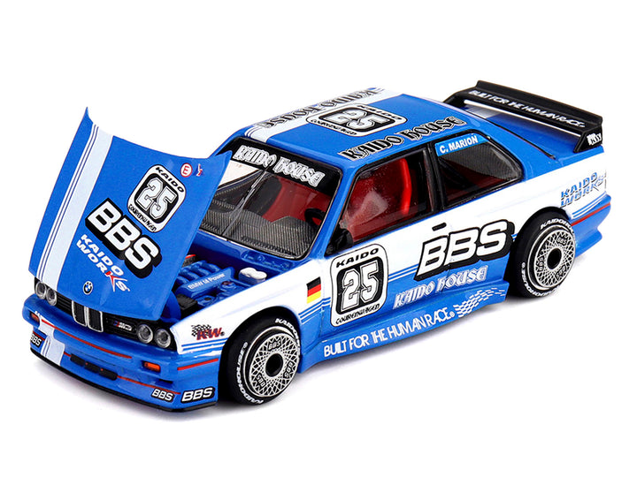 BMW M3 "Kaido Touring Champ V1" #25 Blue with White Stripes (Designed by Jun Imai) "Kaido House" Special 1/64 Diecast Model Car by Mini GT image 2