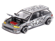 Honda Civic (EF) "Manga V1" Gray Metallic with Graphics (Designed by Jun Imai) "Kaido House" Special 1/64 Diecast Model Car by Mini GT image 2