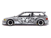 Honda Civic (EF) "Manga V1" Gray Metallic with Graphics (Designed by Jun Imai) "Kaido House" Special 1/64 Diecast Model Car by Mini GT image 3