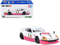 Kaido House x MINI GT 1:64 Nissan Fairlady Z #1 Tamiya Frog Racing, white and pink.