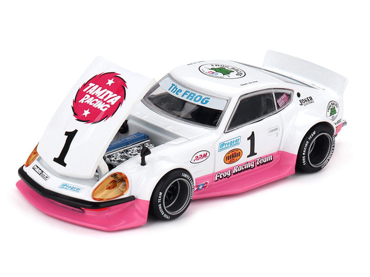 Nissan Fairlady Z RHD (Right Hand Drive) #1 "Tamiya Racing - Frog Racing Team" White and Pink (Designed by Jun Imai) "Kaido House" Special 1/64 Diecast Model Car by Mini GT image 2