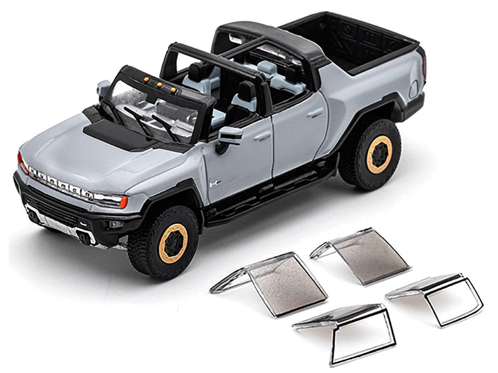 2022 GMC Hummer EV Pickup Truck Gray 1/64 Diecast Model Car by GCD image 2
