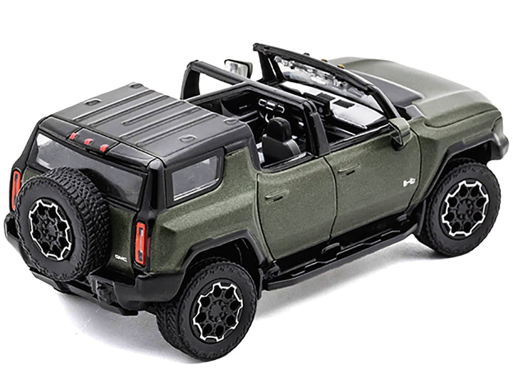 2023 GMC Hummer EV SUV Green Metallic with Black Top 1/64 Diecast Model Car by GCD image 2