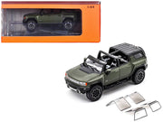 2023 GMC Hummer EV SUV Green Metallic with Black Top 1/64 Diecast Model Car by GCD image 3