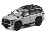 Toyota Sequoia TRD PRO Silver Metallic with Roof Rack 1/64 Diecast Model Car by GCD image 2