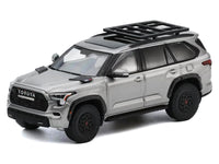 Toyota Sequoia TRD PRO Silver Metallic with Roof Rack 1/64 Diecast Model Car by GCD image 2