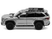 Toyota Sequoia TRD PRO Silver Metallic with Roof Rack 1/64 Diecast Model Car by GCD image 3
