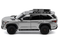 Toyota Sequoia TRD PRO Silver Metallic with Roof Rack 1/64 Diecast Model Car by GCD image 3