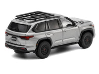 Toyota Sequoia TRD PRO Silver Metallic with Roof Rack 1/64 Diecast Model Car by GCD image 4