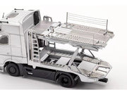 Mercedes-Benz Actros Auto Transporter White 1/64 Diecast Model by GCD image 4
