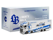 Mitsubishi Fuso Super Great Transporter RHD (Right Hand Drive) "LB-Trucks - Gunmatsusyo" Silver Metallic with Blue Graphics "Tokyo Auto Salon (TAS) 2026 Exclusive" 1/64 Diecast Model by GCD image 5
