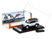 2024 Toyota Land Cruiser Prado Light Blue with White Top and Stripes with Roof Rack and Accessory 1/64 Diecast Model Car by GCD image 4