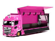 Hino 700 Transporter RHD (Right Hand Drive) "LB-Trucks - Kayano_Distr." Pink Metallic with Graphics 1/64 Diecast Model by GCD image 2