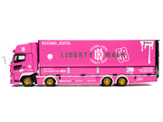 Hino 700 Transporter RHD (Right Hand Drive) "LB-Trucks - Kayano_Distr." Pink Metallic with Graphics 1/64 Diecast Model by GCD image 4