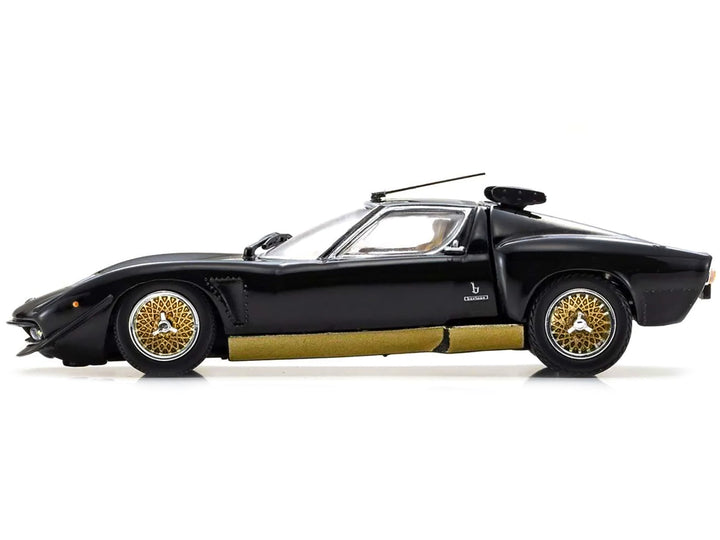 Lamborghini Miura SVR Black with Gold Accents and Wheels 1/43 Diecast Model Car by Kyosho image 2