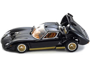 Lamborghini Miura SVR Black with Gold Accents and Wheels 1/43 Diecast Model Car by Kyosho image 4