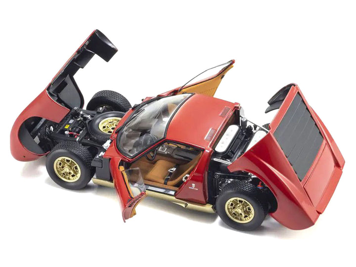 Lamborghini Miura P 400 Red with Gold Accents 1/18 Diecast Model Car by Kyosho image 2