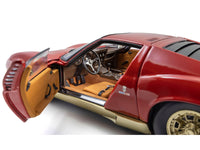 Lamborghini Miura P 400 Red with Gold Accents 1/18 Diecast Model Car by Kyosho image 3
