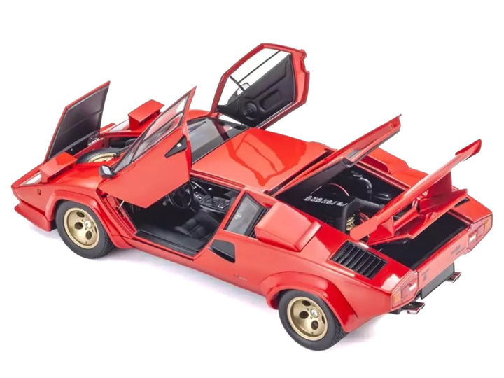 Lamborghini Countach LP 5000 Quattrovalvole Red with Gold Wheels 1/18 Diecast Model Car by Kyosho image 2