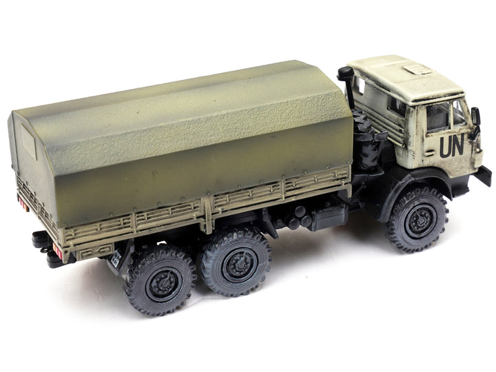 Kamaz 4310 Transport Truck Beige (Weathered) "United Nations" 1/72 Diecast Model by Legion image 2