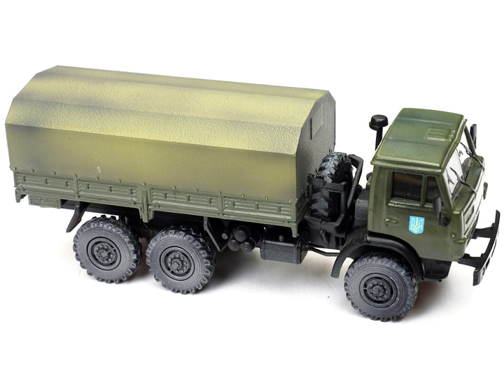 Kamaz 4310 Transport Truck Green (Weathered) "Ukrainian Ground Forces" 1/72 Diecast Model by Legion image 2