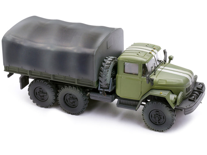 ZIL 131 Cargo Truck Green with White Stripes "Ukrainian Ground Forces" 1/72 Diecast Model by Legion image 2