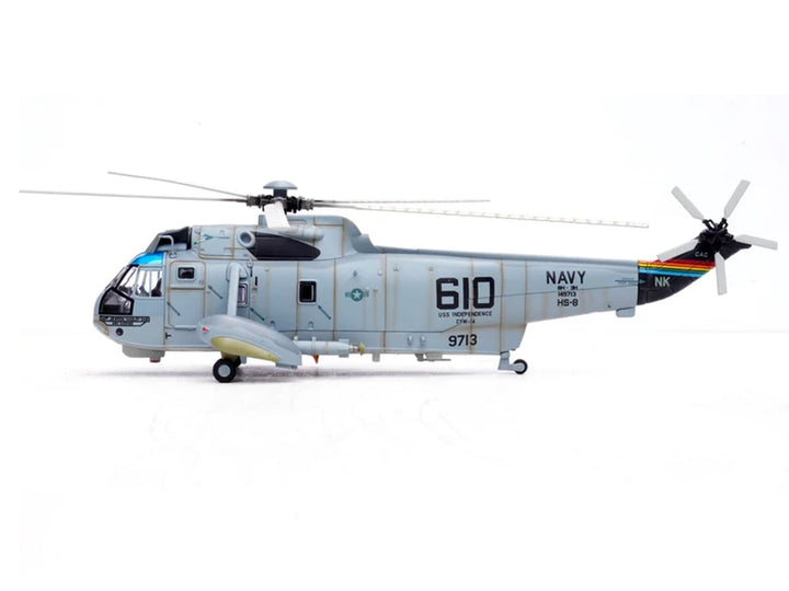 Sikorsky SH-3H Sea King Helicopter "149713/NK 610 Helicopter Anti-Submarine Squadron 8 Eightballers Carrier Air Wing 14 USS Independence (CV-62)" (1990s) United States Navy 1/72 Diecast Model by Legion image 2